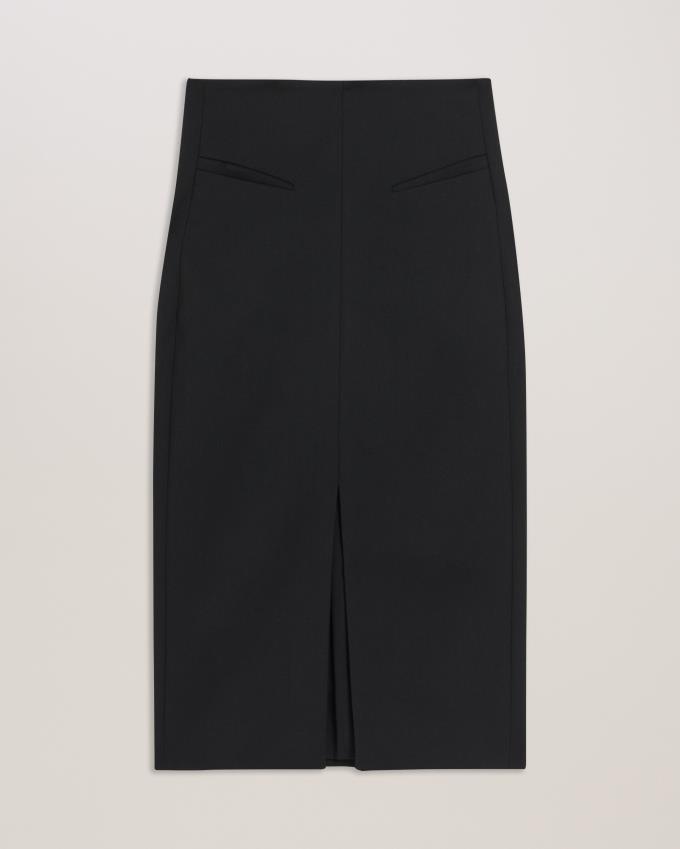 Jupe Ted Baker Tailored Midi Pencil With Front Split Noir Femme | ORQ-62651686